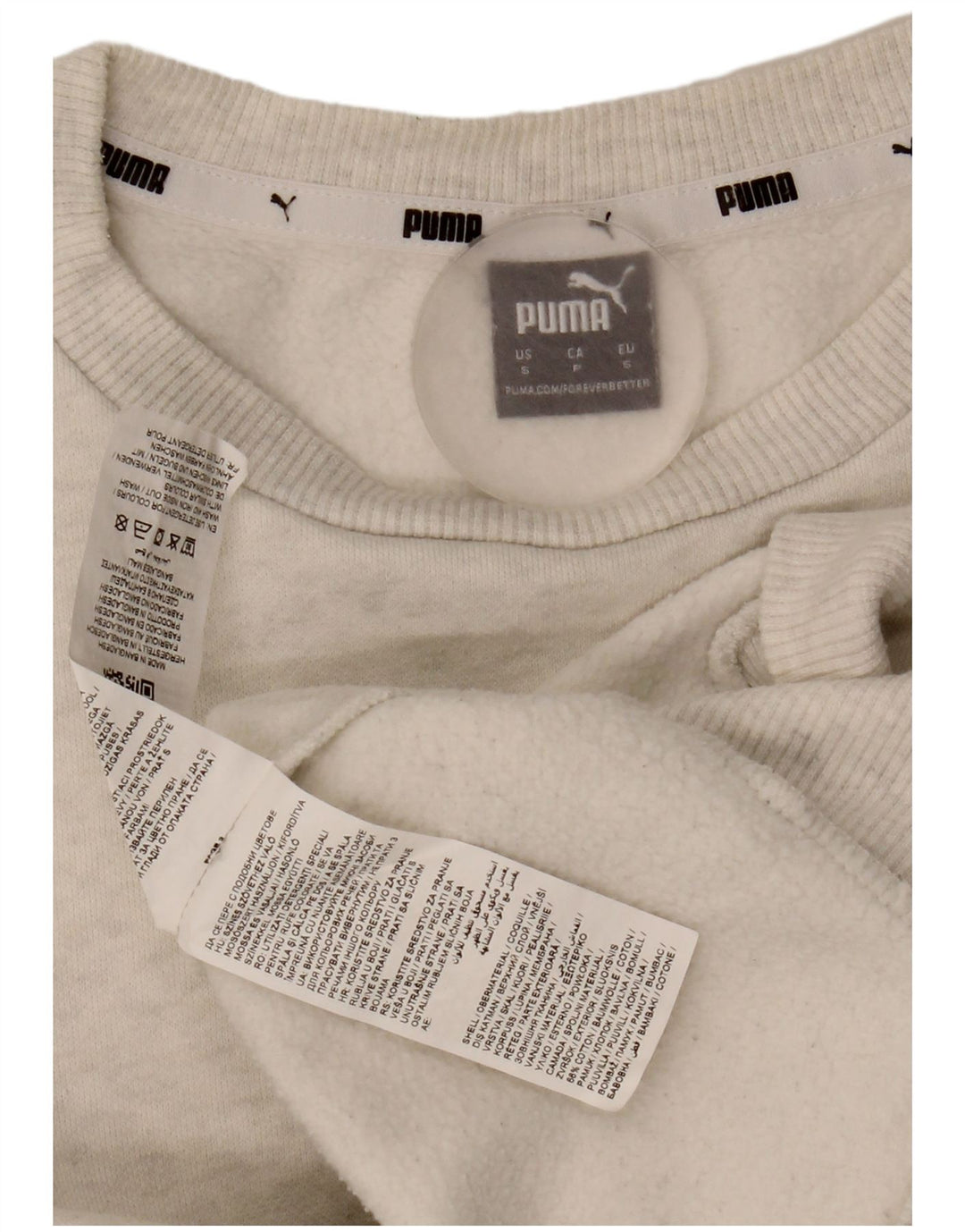 Puma Womens Graphic Oversized Sweatshirt Pullover UK 10 Small Graue Baumwolle