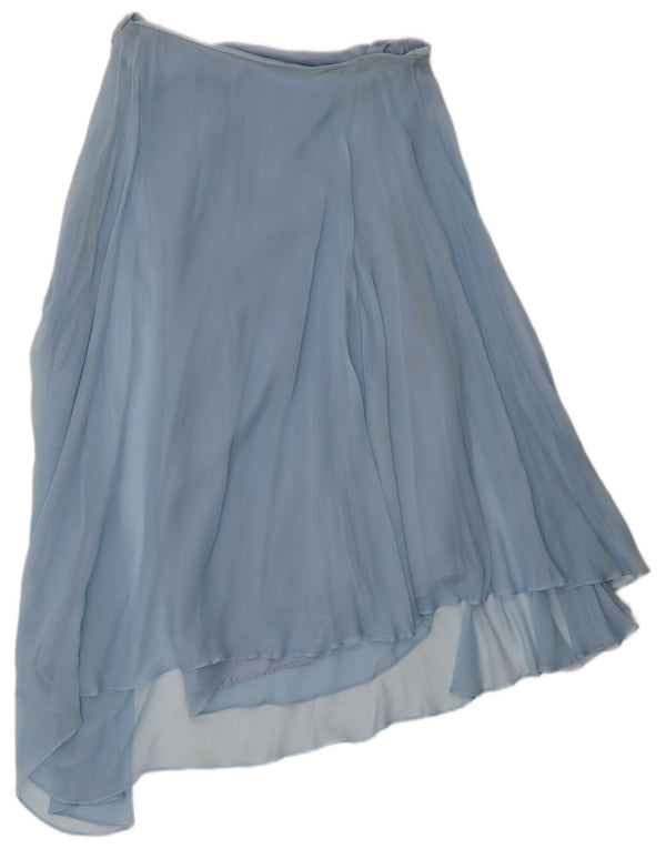 Vintage Damen Asymmetrischer Rock W30 Mittelblau