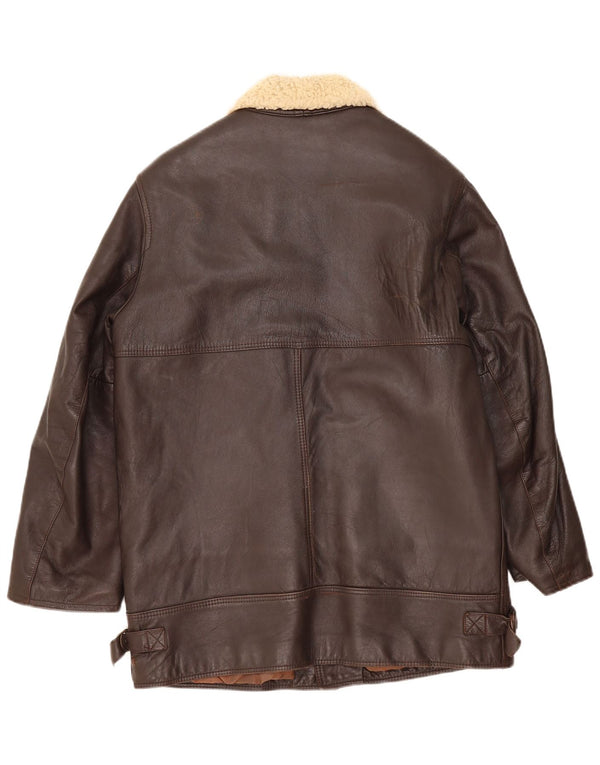 Ivy Oxford Herren Lederjacke UK 36 Small Braun