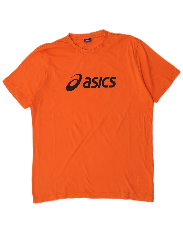 Asics Herren Grafik T-Shirt Top XL Orange Baumwolle