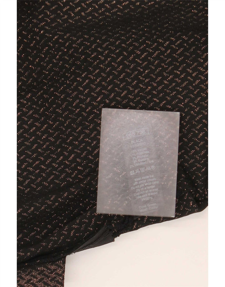 M&Co Damen-Hose mit abstraktem Muster, schmale Freizeithose, UK 14, Größe L, W35, L29, Schwarz