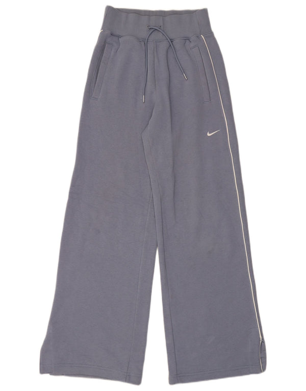 Nike Damen-Trainingshose mit weitem Bein, UK 4 XS, blaue Baumwolle