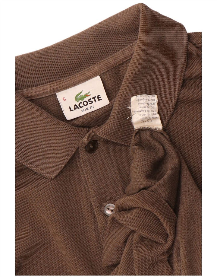 Lacoste Herren-Poloshirt mit schmaler Passform, Größe 5, große braune Baumwolle
