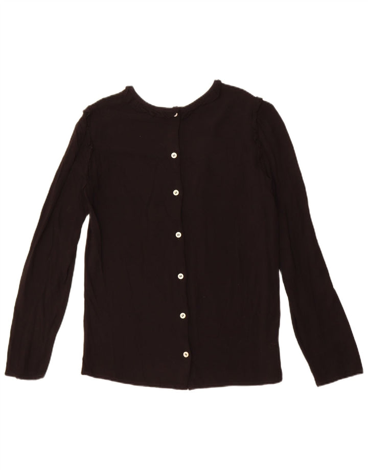 Benetton Damen Hemdbluse UK 12 Medium Schwarz