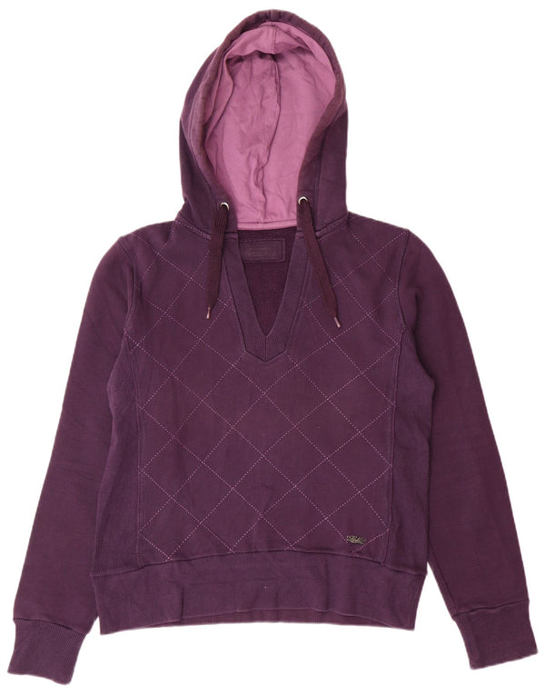LOTTO Damen Kapuzenpullover UK 16 Large Lila Karo Baumwolle