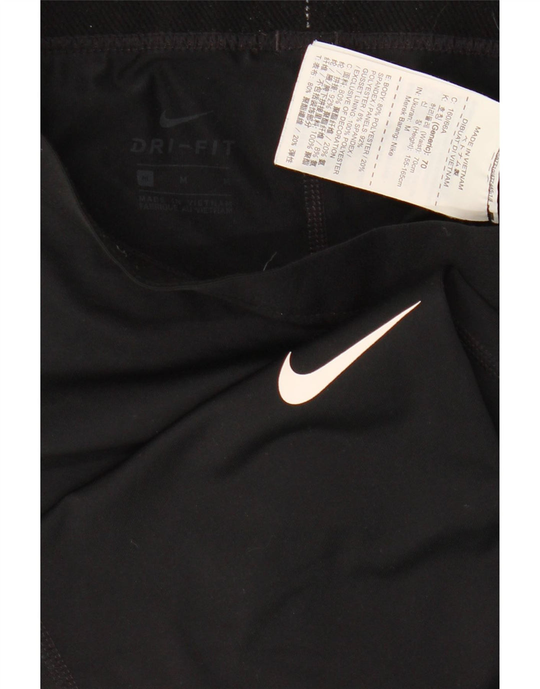 Nike Damen Dri Fit Graphic Leggings UK 12 Mittelschwarzes Polyester