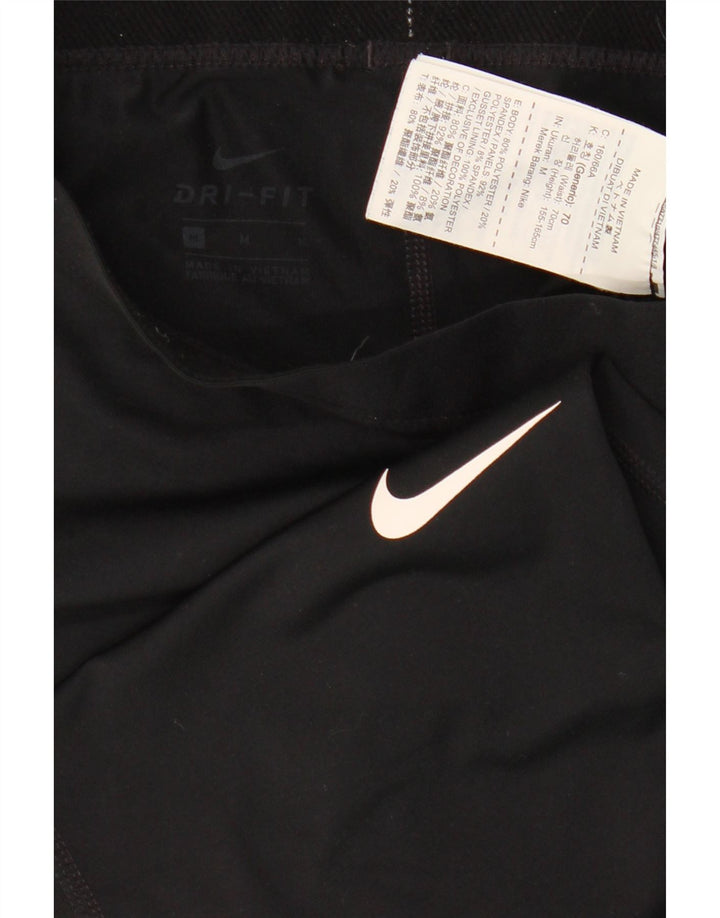 Nike Damen Dri Fit Graphic Leggings UK 12 Mittelschwarzes Polyester