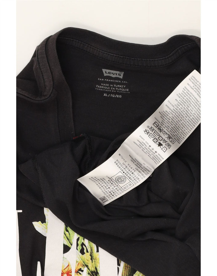 Levi's Herren-T-Shirt mit Grafik, XL, schwarze Baumwolle
