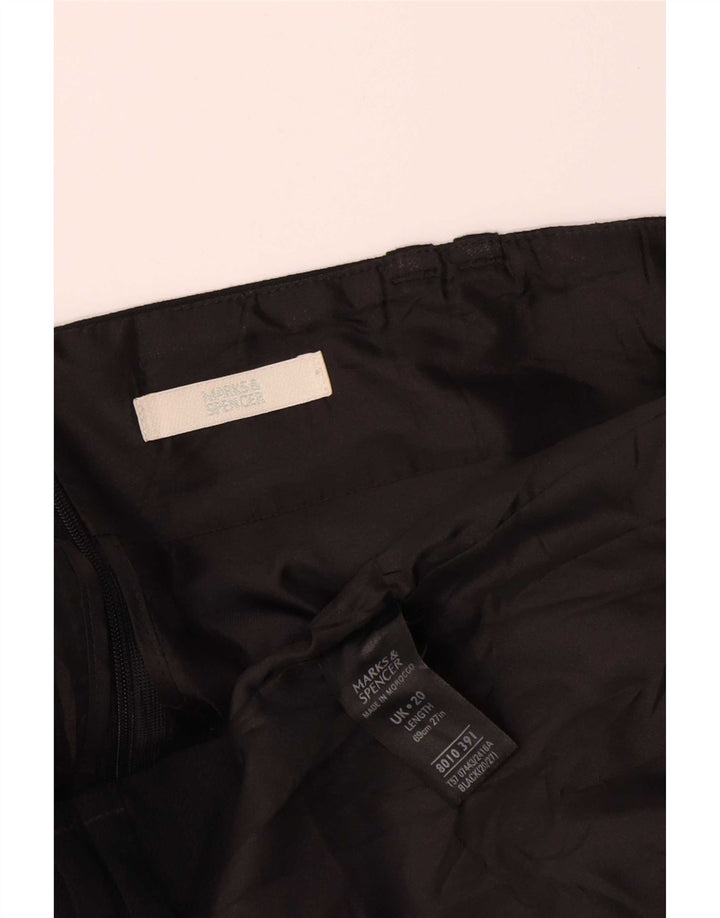 Marks & Spencer Damen Bleistiftrock UK 20 2XL W40 Schwarz Polyester