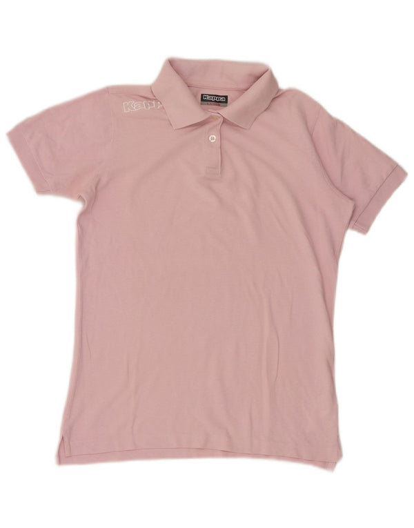 Kappa Damen Poloshirt UK 14 Large Rosa Baumwolle