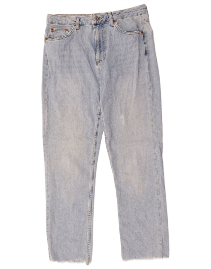 Topshop Damen Straight Jeans W32 L27 Blaue Baumwolle