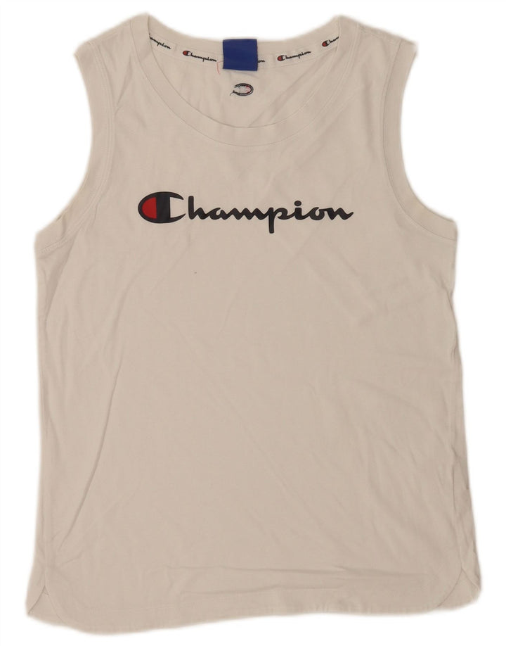 Champion Herren-Weste mit Grafik, Größe S, weiße Baumwolle
