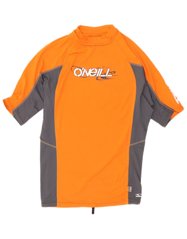 O'Neill Mens Graphic T-Shirt Top Large Orange Colourblock Nylon