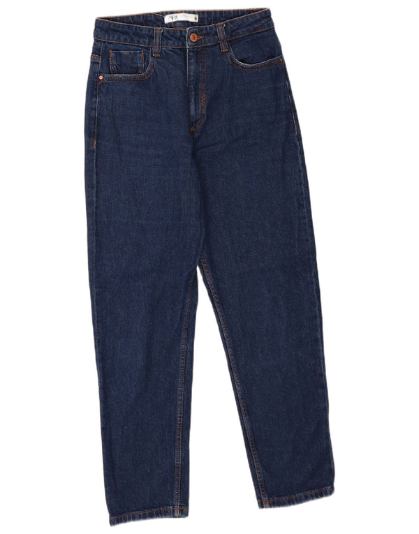 Zara Damen High Rise Tapered Jeans EU 38 Small W28 L27 Blaue Baumwolle