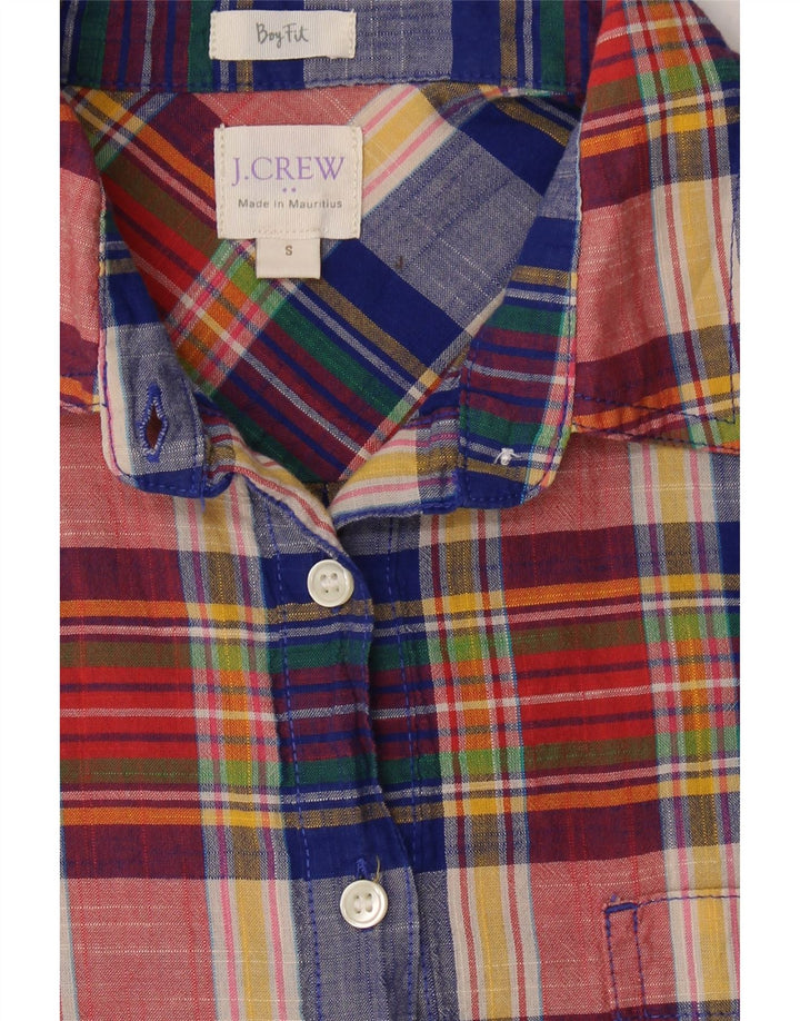 J. CREW Womens Boy Fit Pullover Shirt UK 10 Small Multicoloured Check Vintage J. Crew and Second-Hand J. Crew from Messina Hembry 