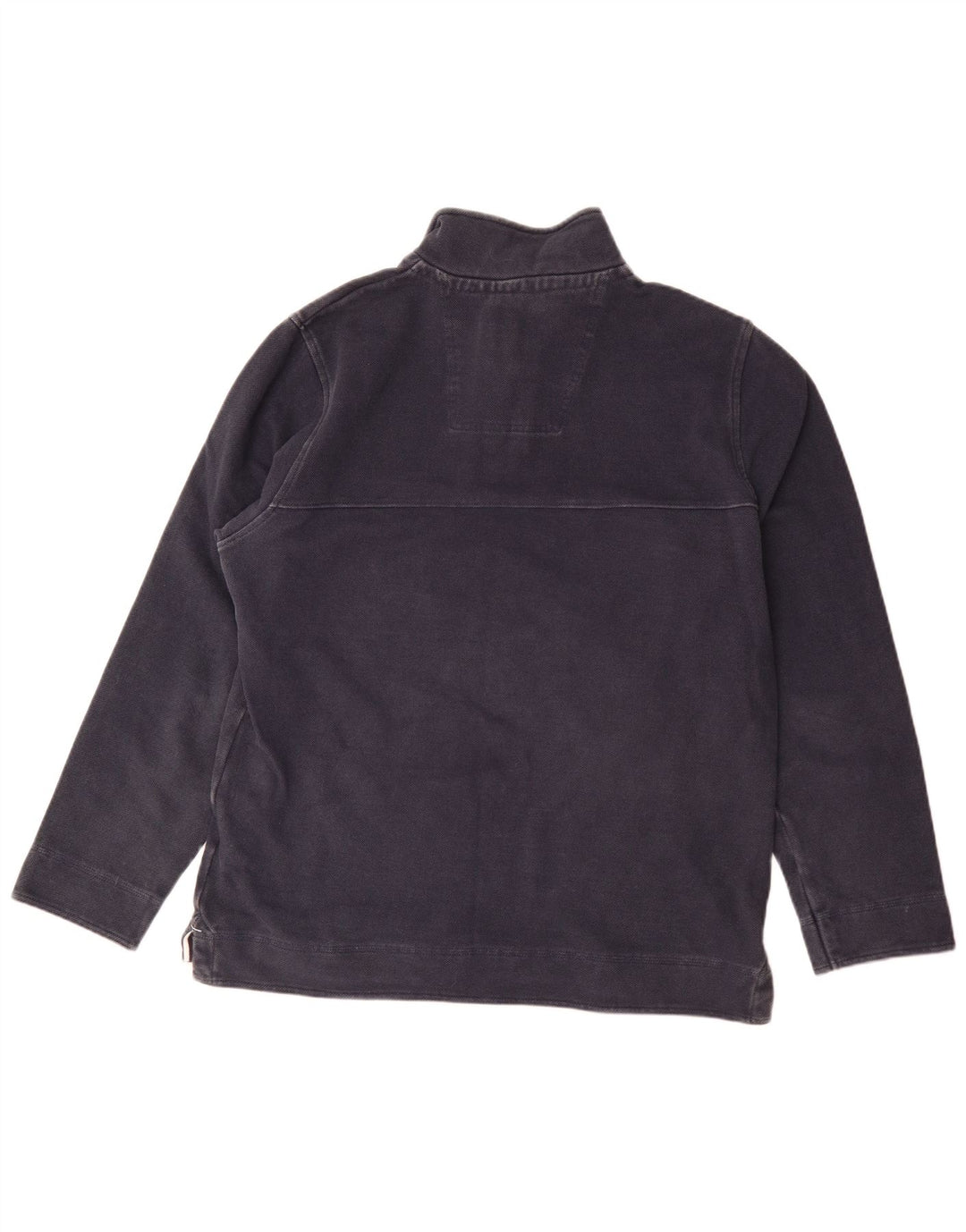 Crew Clothing Herren-Sweatshirt mit Reißverschluss am Hals, mittlere marineblaue Baumwolle