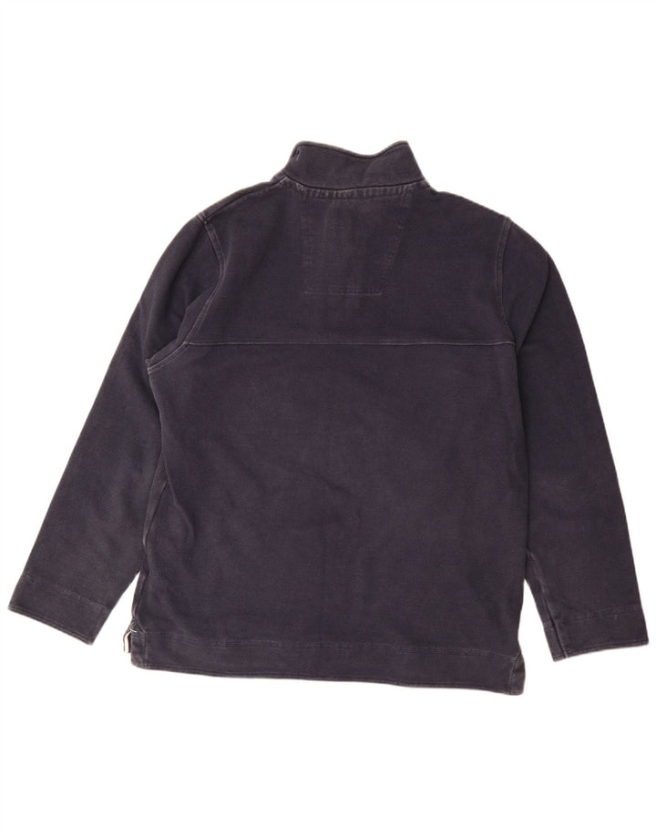 Crew Clothing Herren-Sweatshirt mit Reißverschluss am Hals, mittlere marineblaue Baumwolle