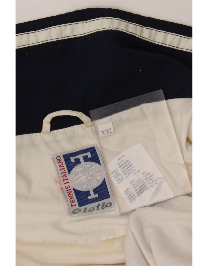 LOTTO Herren-Trainingsanzug-Oberteil, Jacke, 2XL, weißes Colourblock-Polyester