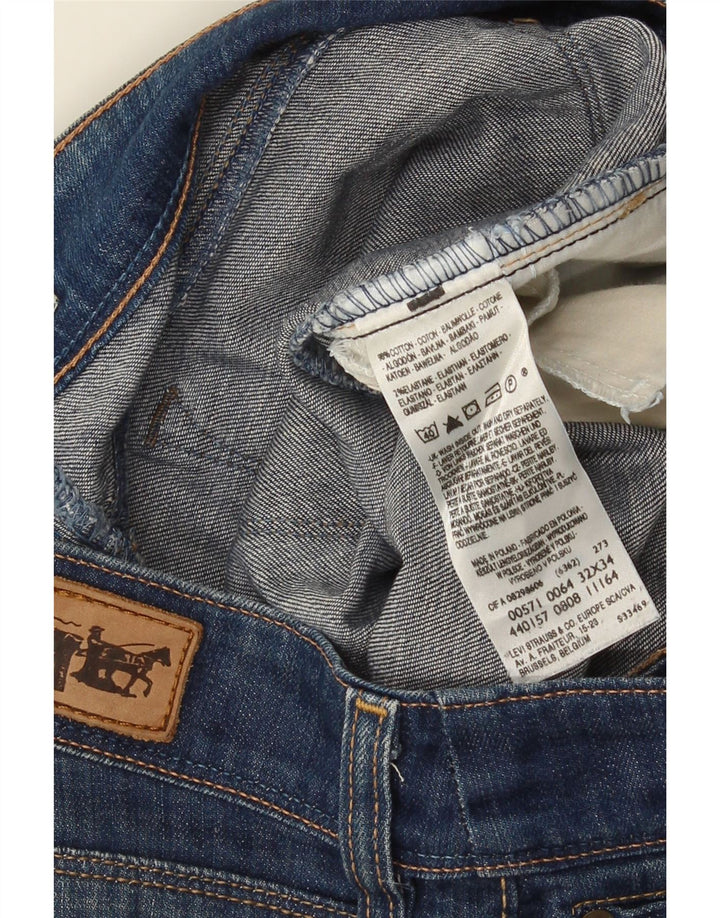 Levi's Damen 571 Slim Jeans W32 L34 Blaue Baumwolle