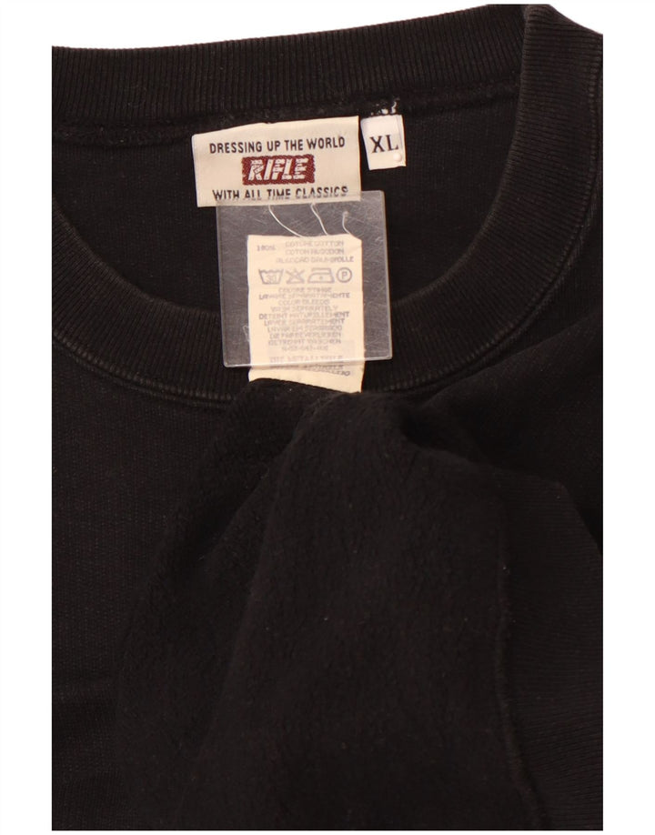 RIFLE Herren Sweatshirt Pullover XL Schwarz Baumwolle