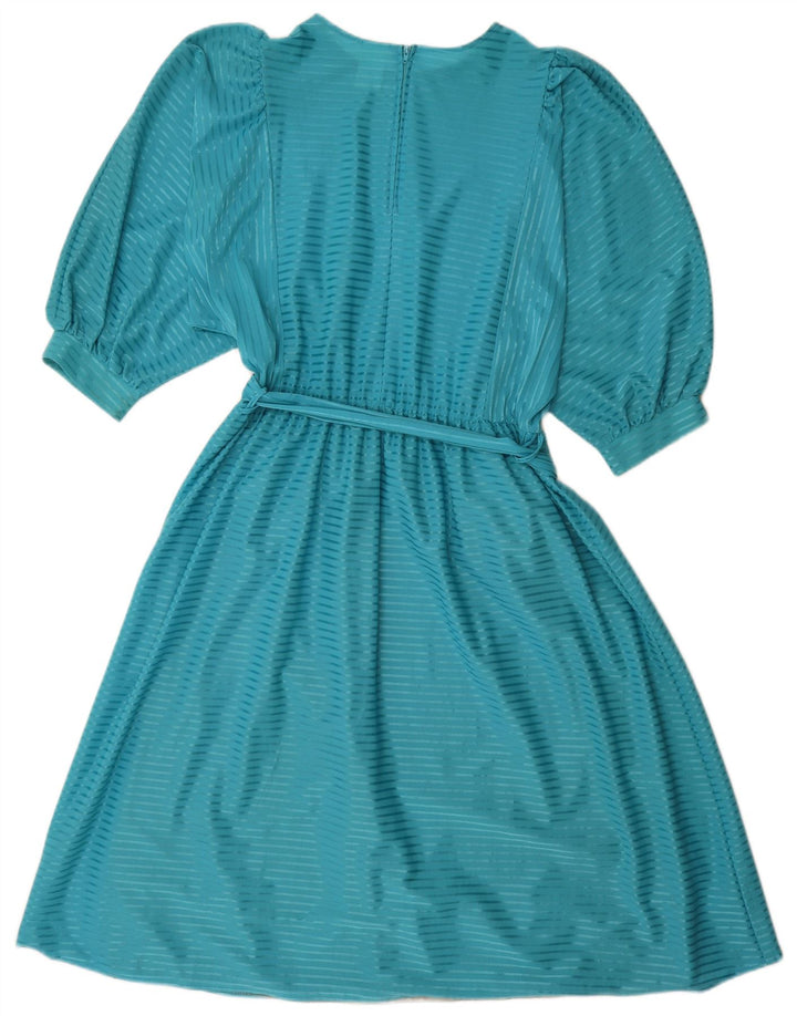 Vintage Damen A-Linie Kleid EU 38 Mittelblau gestreift Polyester