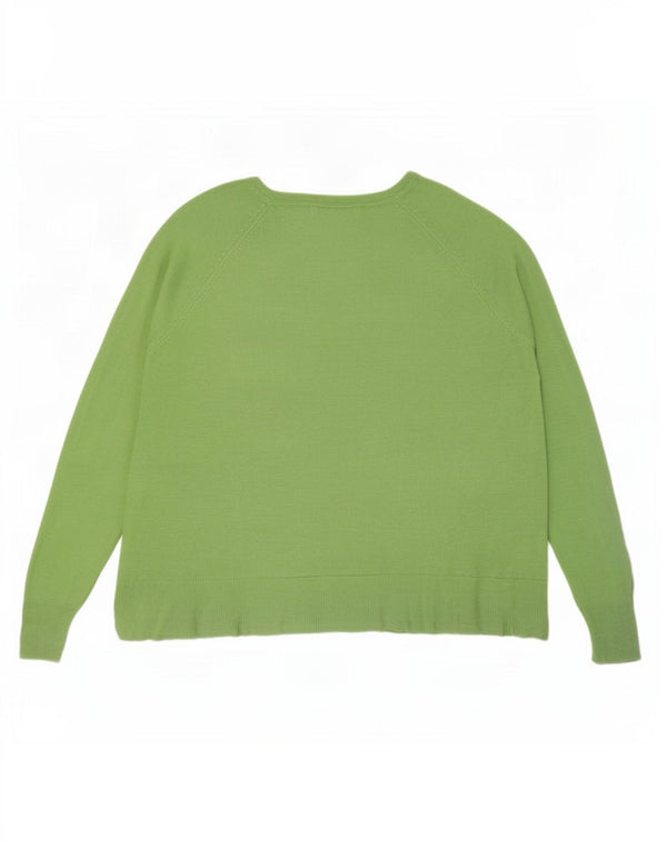 Übergroßer Damen-Pullover mit U-Boot-Ausschnitt von Zara, Gr. 14, mittelgrüne Viskose