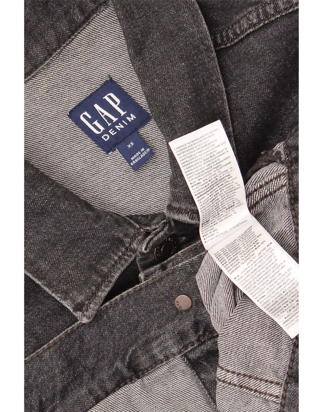 Gap Herren Jeansjacke UK 34 XS Graue Baumwolle