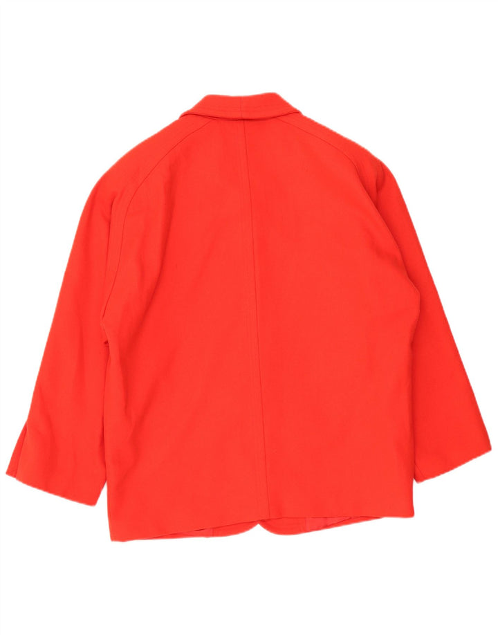 Enrico Coveri Damen-Blazer, übergroß, mit 5 Knöpfen, UK 10, Größe S, rote Wolle