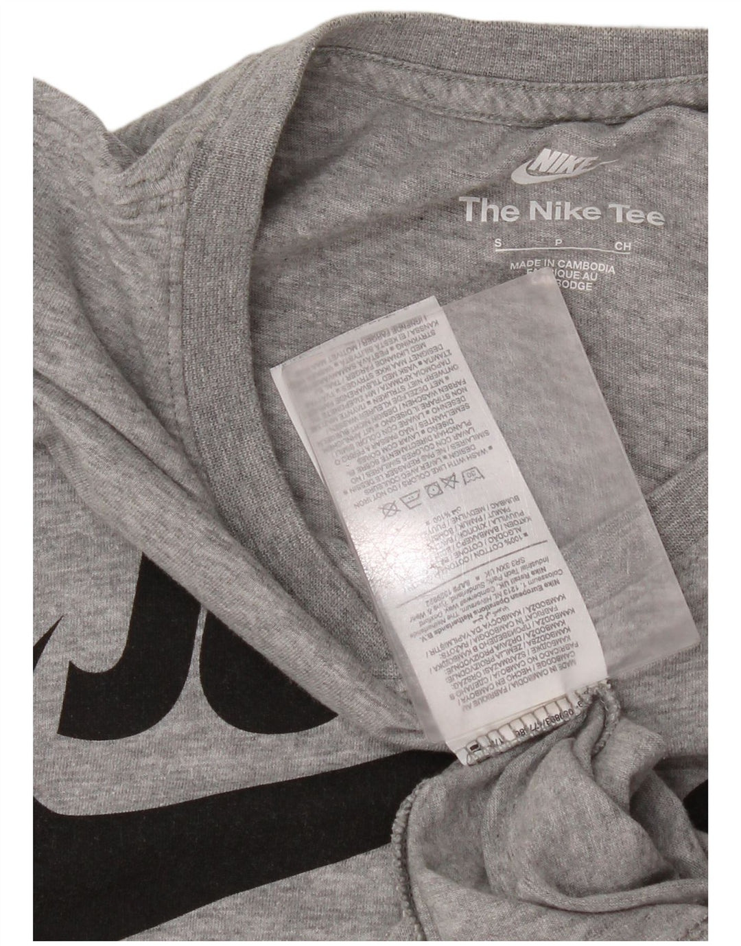 Nike Herren-T-Shirt mit Grafik, Größe S, grau gefleckte Baumwolle