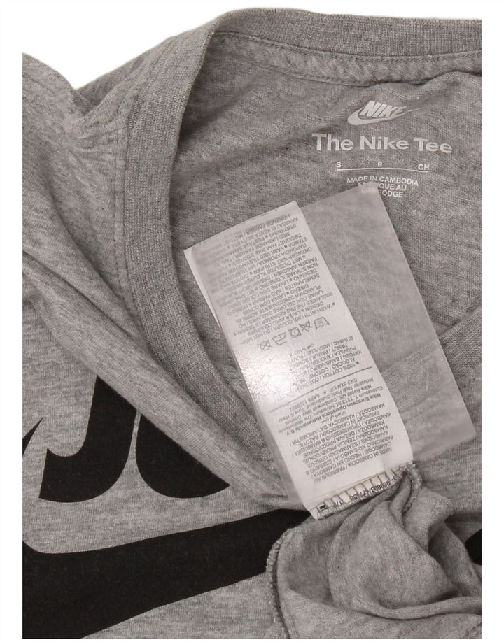 Nike Herren-T-Shirt mit Grafik, Größe S, grau gefleckte Baumwolle