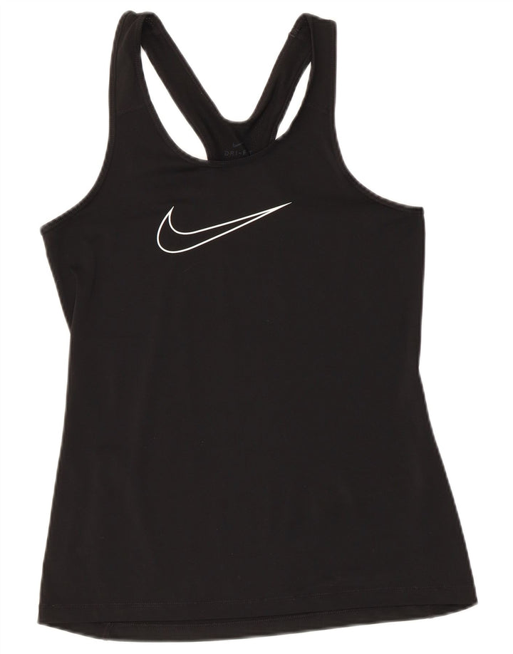 Nike Womens Graphic Vest Top UK 10 Small Schwarz Polyester