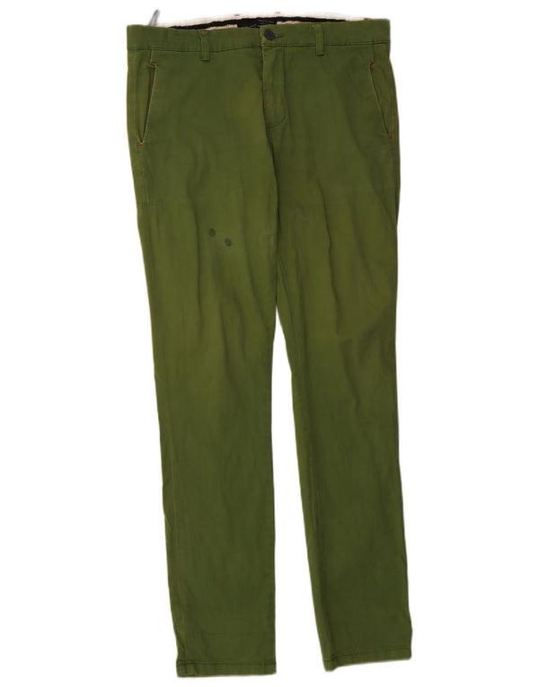 Zara Herren Slim Fit Chinohose EU 40 Medium W34 L34 Grün