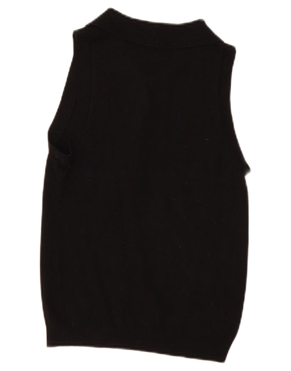 Zara Damen Polo Neck Vest Tank Top UK 8 Small Schwarz