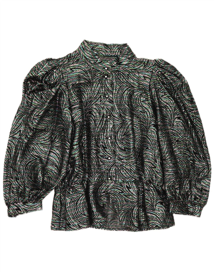 Vintage Damen Hemdbluse IT 42 Medium Mehrfarbig Geometrisch