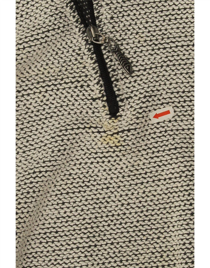 Weird Fish Herren-Sweatshirt mit Reißverschluss am Hals, mittelgraue Baumwolle
