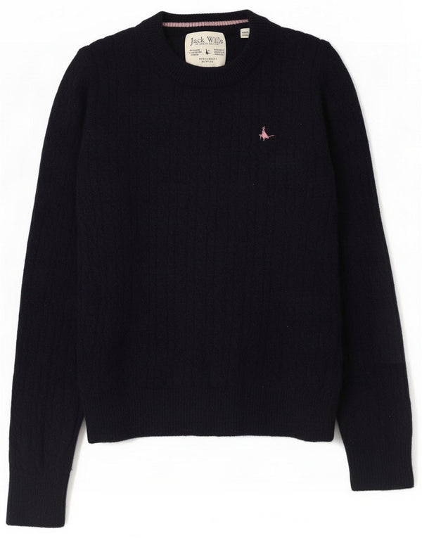 Jack Wills Damen-Pullover mit Rundhalsausschnitt, UK 10 Small Navy Blue