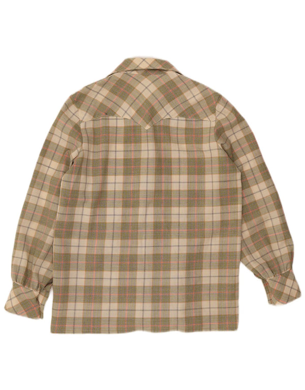 Vintage Damen Flanellhemd UK 16 Large Beige Check