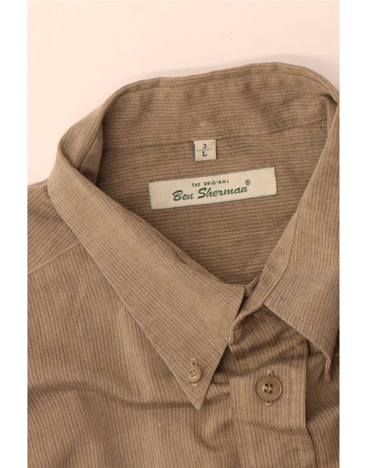 Ben Sherman Herrenhemd, groß, grau, Nadelstreifen