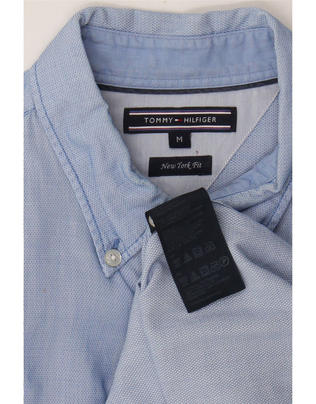 TOMMY HILFIGER Mens New York Fit Shirt Medium Blue Cotton Vintage Tommy Hilfiger and Second-Hand Tommy Hilfiger from Messina Hembry 
