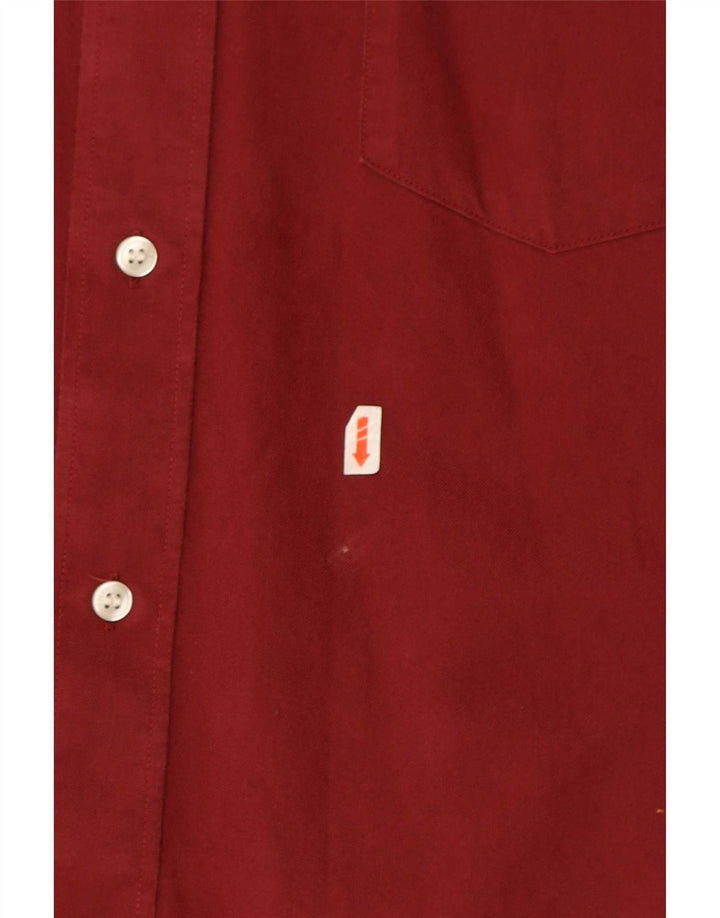 Fred Perry Herren-Kurzarmhemd XL aus kastanienbrauner Baumwolle