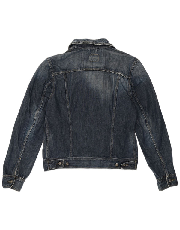 Gas Damen Jeansjacke UK 14 Große blaue Baumwolle