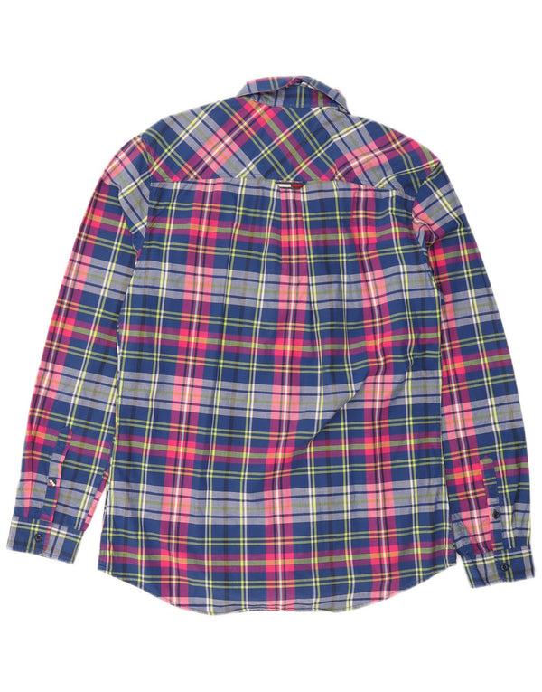 Tommy Hilfiger Herren-Hemd mit normaler Passform, mittelblau, kariert, Baumwolle