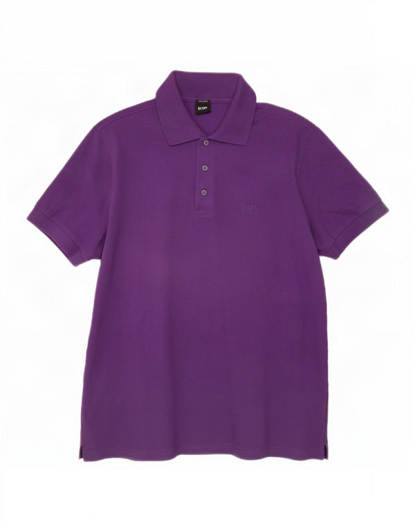 Hugo Boss Mens Polo Shirt XL Purple Cotton