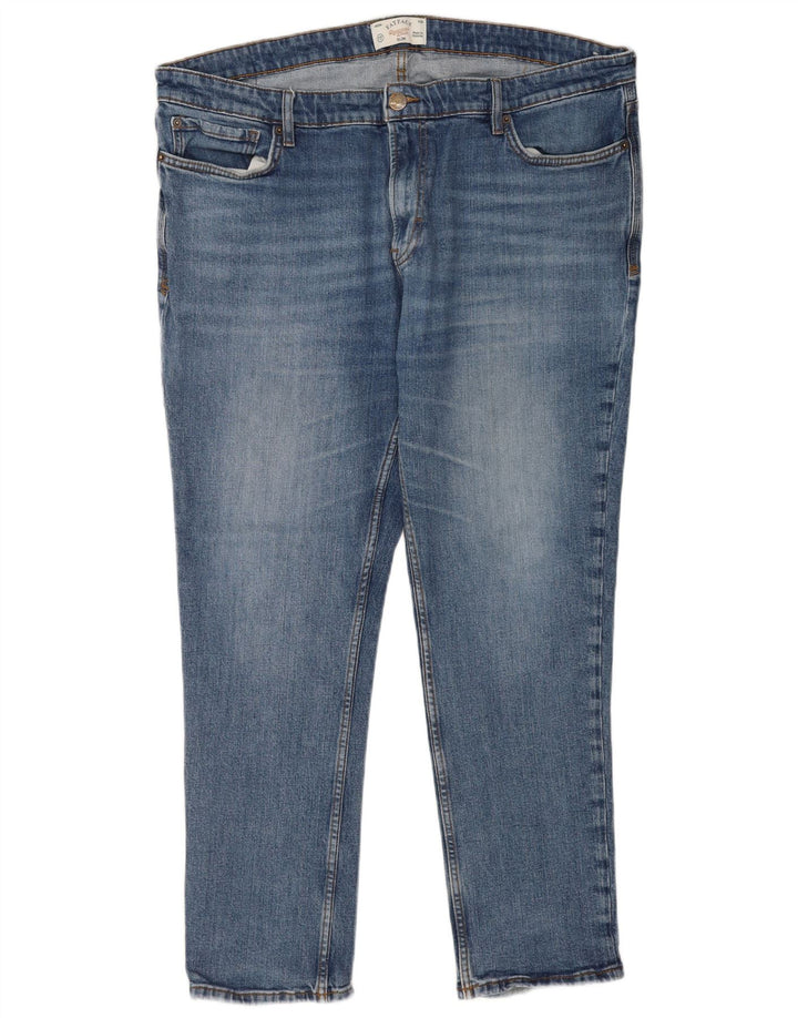 Fat Face Herren Slim Jeans W42 L28 Blaue Baumwolle