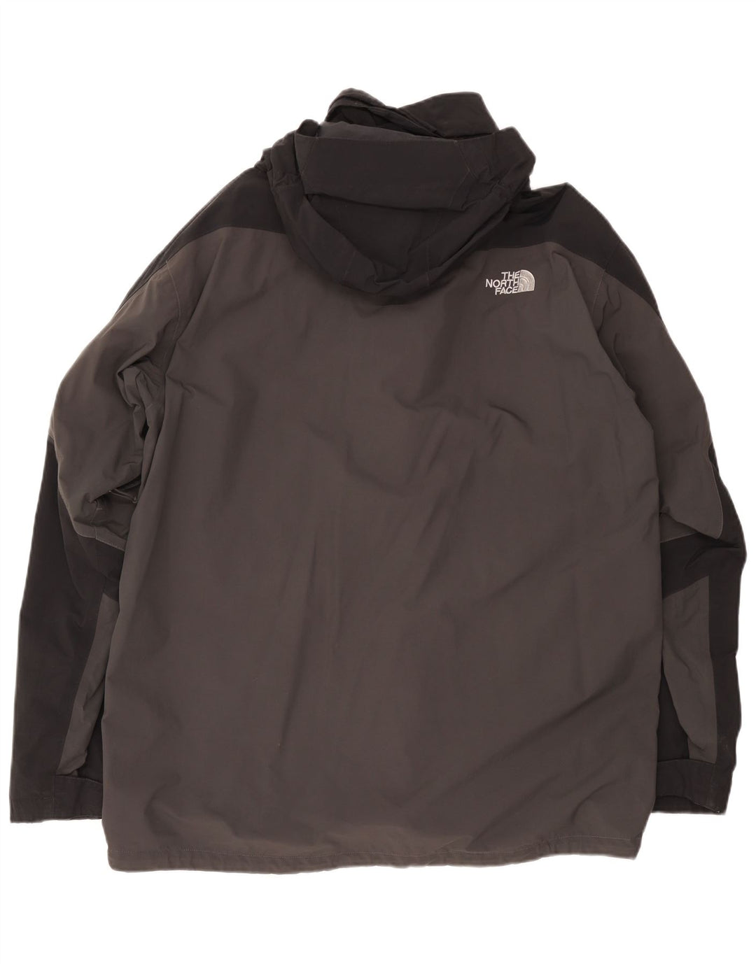 The North Face Herren-Regenjacke mit Kapuze, UK 44, 2XL, graues Colourblock-Polyester