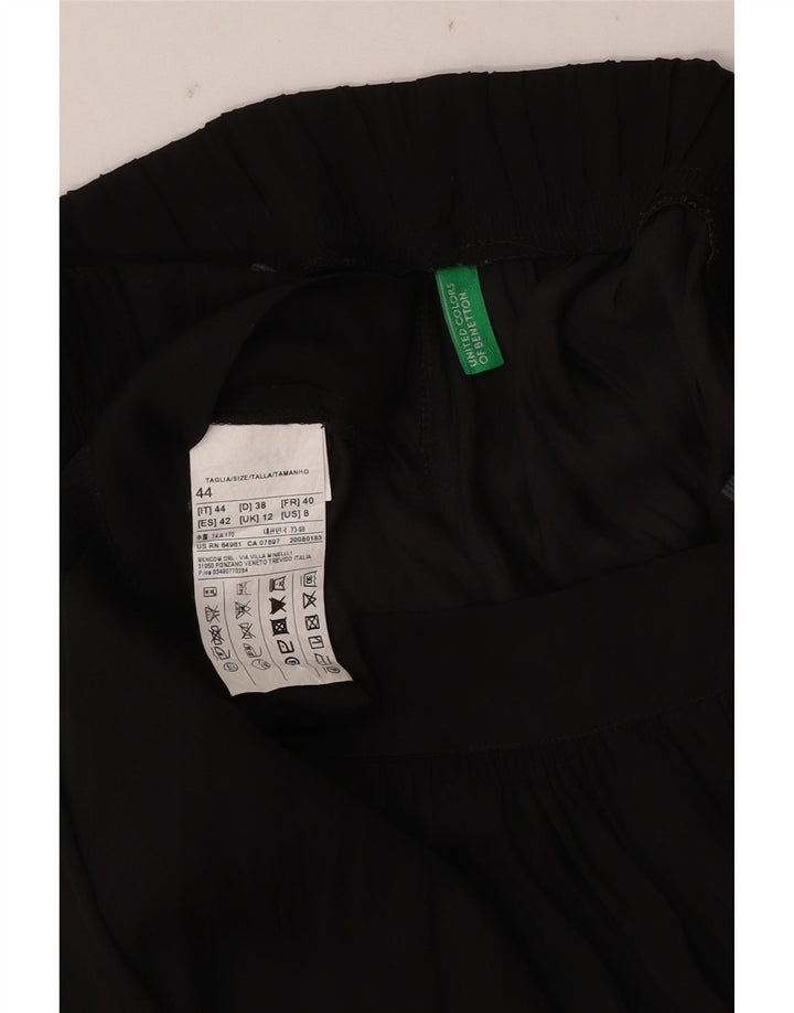 Benetton Damen Pegged Chino Hose UK 12 Medium W34 L26 Schwarz Polyester