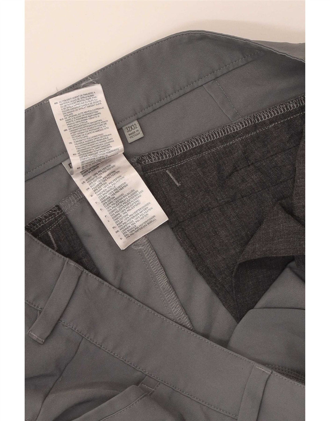 Adidas Herren Slim Chino Hose W32 L29 Grau Polyester