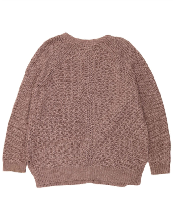 Fat Face Damen-Strickjacke, übergroß, offen, UK-Gr. 16, Größe L, braun, Viskose