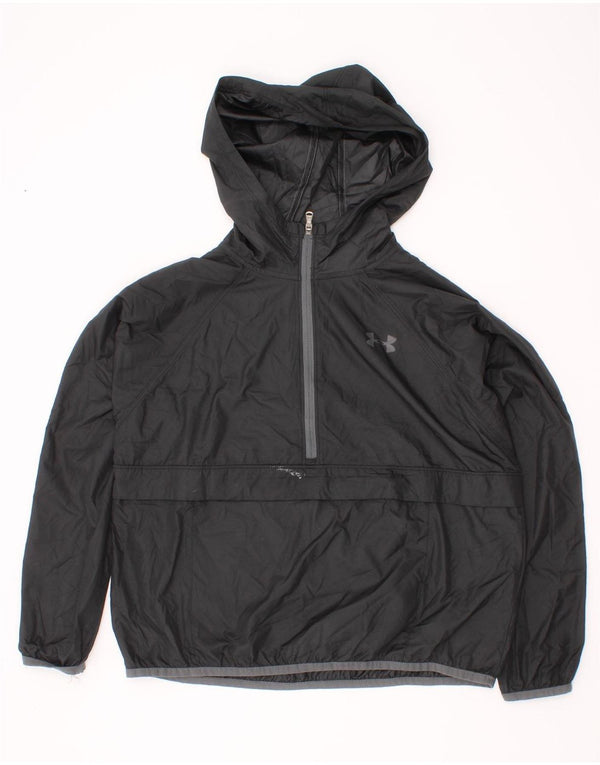 Under Armour Jungen-Anorak-Regenjacke mit Kapuze, 7–8 Jahre, Größe S, Schwarz, Polyester