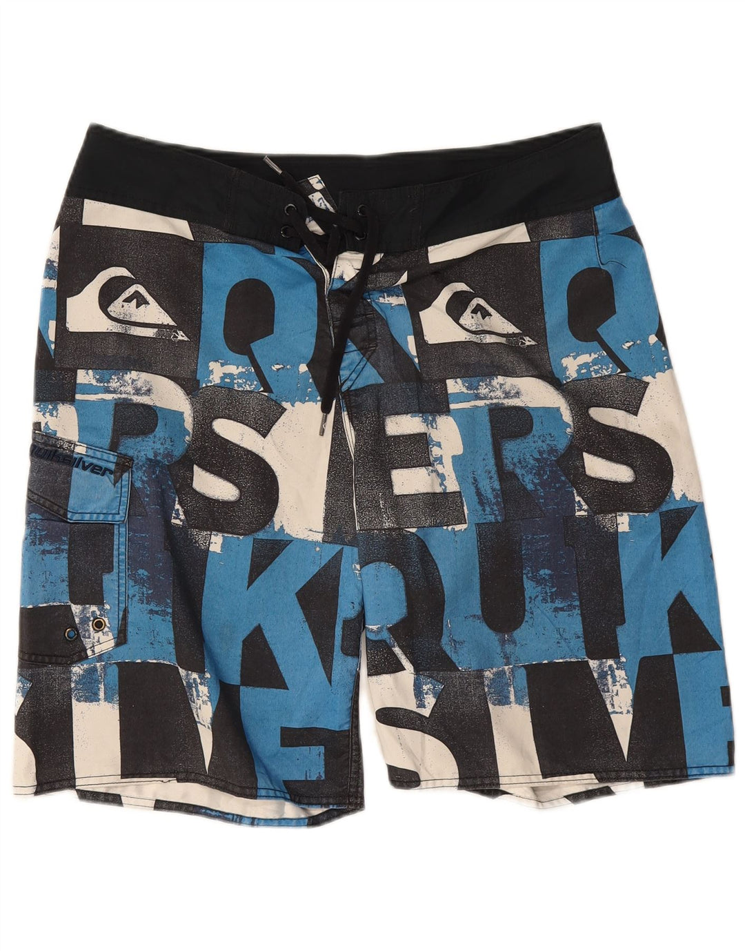 Quiksilver Herren-Badeshorts mit Grafik, Größe L, aus schwarzem Polyester